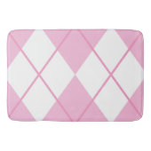 Bath Mat/Pink en White Play Diamond Pattern Badmat (Voorkant)