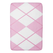 Bath Mat/Pink en White Play Diamond Pattern Badmat (Voorkant Verticaal)