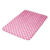 Bath Mat/Pink & White Polka Dots Badmat (Gekanteld)