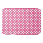 Bath Mat/Pink & White Polka Dots Badmat (Voorkant)
