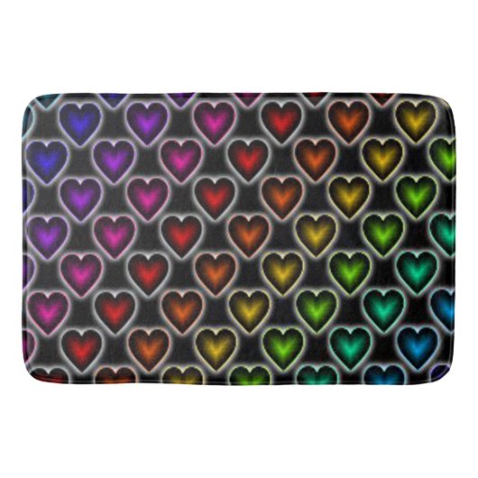 Bath Mat/Rainbow Hearts Badmat (Voorkant)