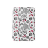 Bath Mat, Red en Black, Quilting, Patchwork Badmat (Voorkant Verticaal)
