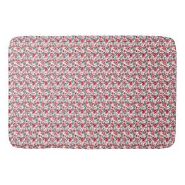 Bath Mat Red Flowers