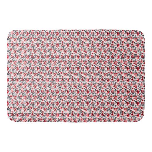 Bath Mat Red Flowers (Voorkant)