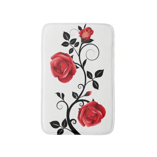 Bath Mat-Red Rose Vine Badmat (Voorkant Verticaal)