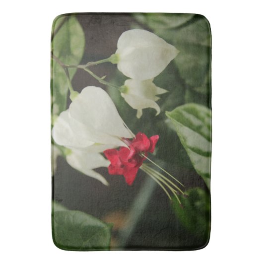 Bath Mat Red White Green Flower (Voorkant Verticaal)