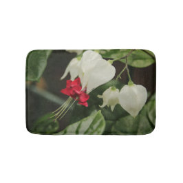 Bath Mat Red White Green Flower