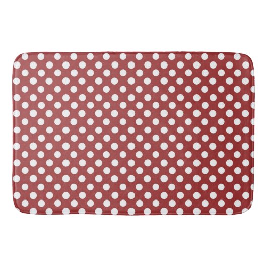 Bath Mat/Red & White Polka Dots Badmat (Voorkant)