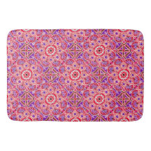 Bath Mat rood bohemien abstract