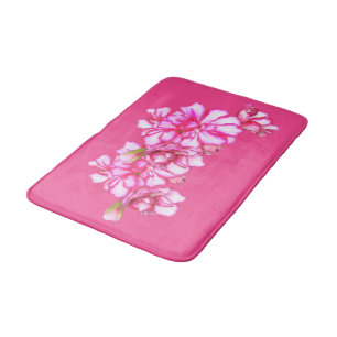 Bath Mat - Roze gestripte Geraniums