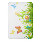 Bath Mat/Spring Butterflies en Flowers Badmat (Voorkant Verticaal)