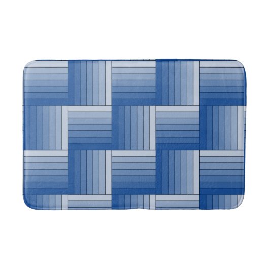 Bath Mat - Tegels van Blue Ombre Stripes (Voorkant)