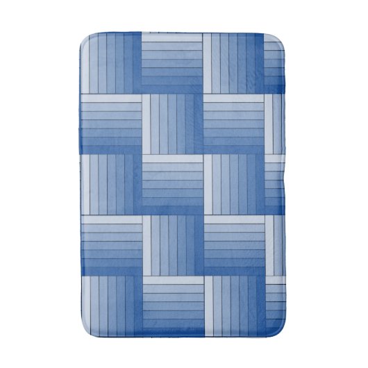 Bath Mat - Tegels van Blue Ombre Stripes (Voorkant Verticaal)