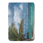 Bath Mat/Tropical Beach met Citaat Badmat (Voorkant Verticaal)