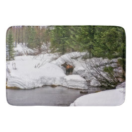 Bath Mat Western Moose Wildlife
