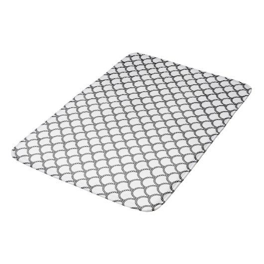 Bath Mat/White & Black Badmat (Gekanteld)