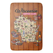 Bath Mat - Wisconsin Supper Club Map (Voorkant Verticaal)