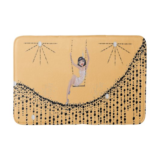 Bath Mat with Flapper Girl on Swing (Voorkant)