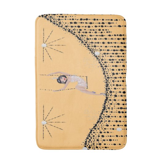 Bath Mat with Flapper Girl on Swing (Voorkant Verticaal)
