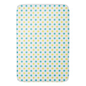 Bath Mat/Yellow & Blauwgroen pooldots Badmat (Voorkant Verticaal)