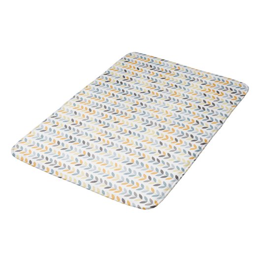 Bath Mat - Yellow Grey & Blue Vines (Gekanteld)