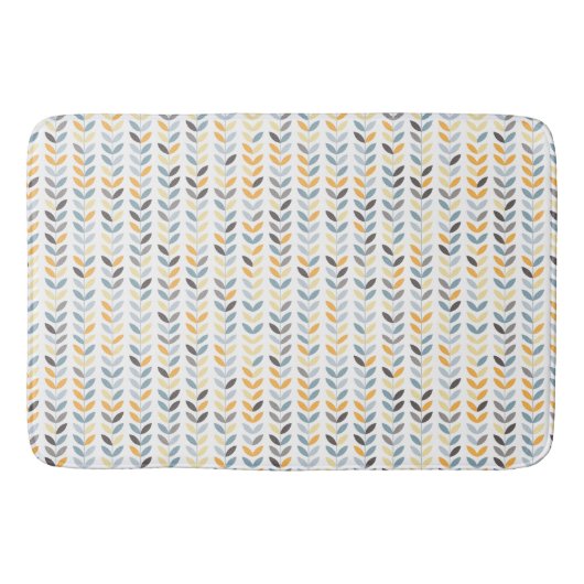 Bath Mat - Yellow Grey & Blue Vines (Voorkant)