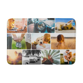 Bath Mat Your 10 Photo Rond Collage White