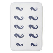 Bath Mat - Zee Horses (Navy Blue) (Voorkant Verticaal)