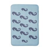 Bath Mat - Zee Horses (Navy Blue) op Blue (Voorkant Verticaal)