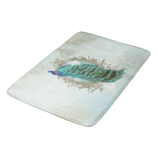 Bath Mate pauock, turquoise, , shabby, Badmat (Gekanteld)