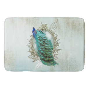Bath Mate pauock, turquoise, , shabby, Badmat