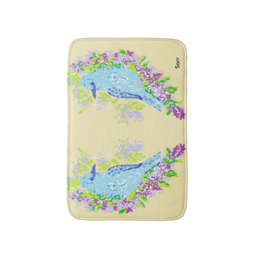 Bath Mats/Blue Birds Badmat (Voorkant Verticaal)