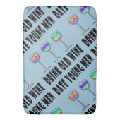 BATH MATS - DRINK OUDE WIJN, DATUM JONGE MANNEN BADMAT (Voorkant Verticaal)