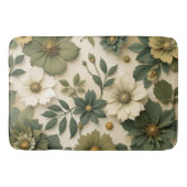 Bath Mats & Rugs green flowers pattern Badmat (Voorkant)