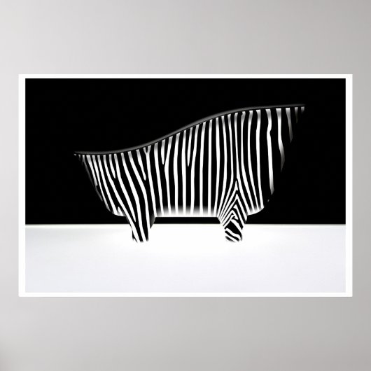 Bath met zebrastrepen poster (Voorkant)