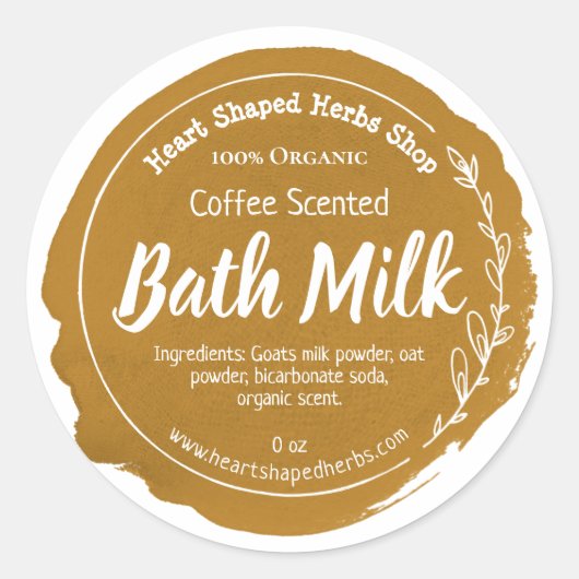 Bath Milk Label Handmade Business (Voorkant)