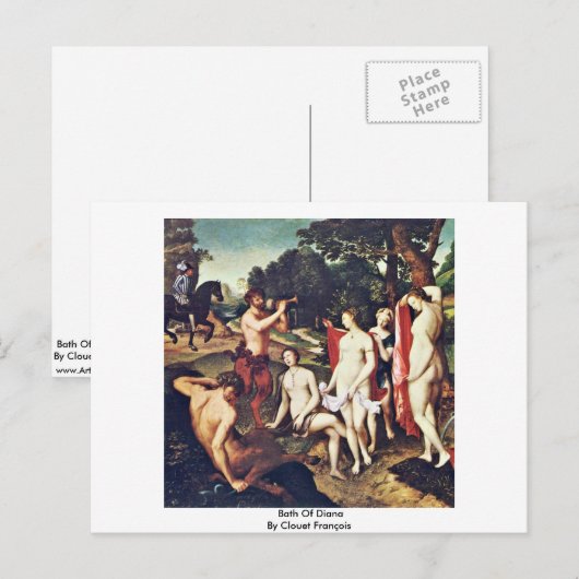 Bath of Diana by Clouet François Briefkaart (Voorkant / Achterkant)