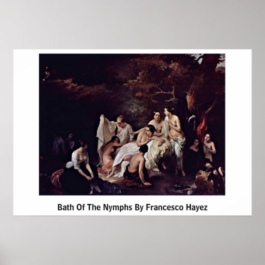 Bath of the Nymphs by Francesco Hayez Poster (Voorkant)
