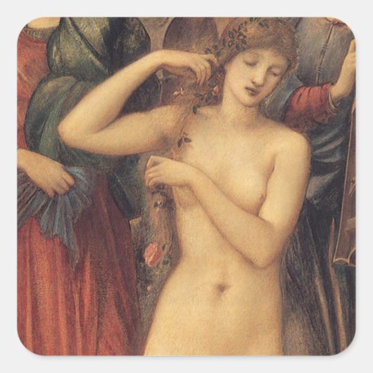 Bath of Venus by Sir Edward Coley Burne-Jones Vierkante Sticker (Voorkant)