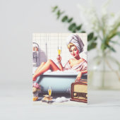Bath Pin-Up Briefkaart (Staand voorkant)