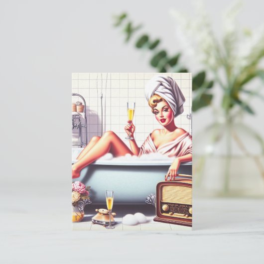 Bath Pin-Up Briefkaart (Staand voorkant)