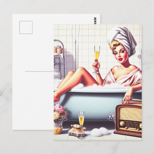 Bath Pin-Up Briefkaart (Voorkant / Achterkant)