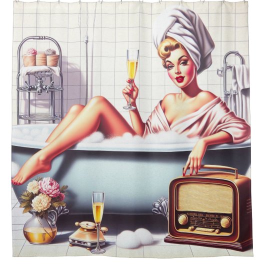  Bath Pin-Up Douchegordijn (Voorkant)