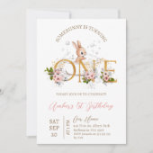 Bath Some Bunny wordt een 1e verjaardag Kaart (Voorkant)