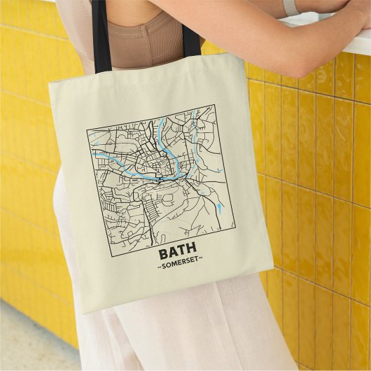 Bath, Somerset City Map Tote Bag