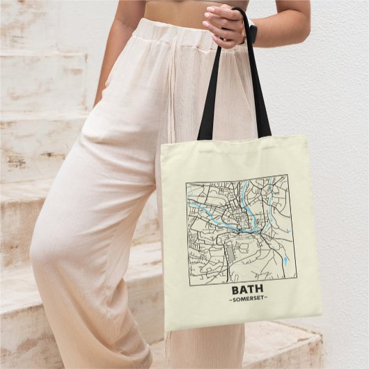 Bath, Somerset City Map Tote Bag
