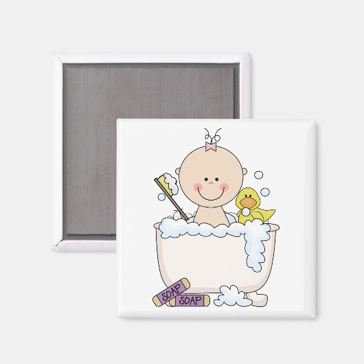 Bath Tijd Meisje Tshirts en geschenken Magneet (Voorkant / Achterkant)