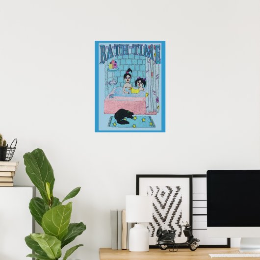 Bath Time Abstract Poster (Thuiskantoor)