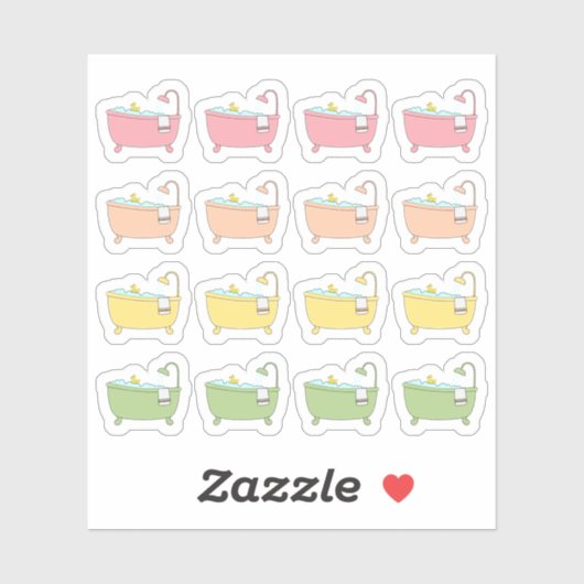 Bath Time Bubble Badkuip Zelfzorg Herinnering Plan Sticker (Vel)