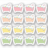 Bath Time Bubble Badkuip Zelfzorg Herinnering Plan Sticker (Voorkant)